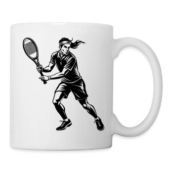 Tennisspieler - Tasse - Weiß - Rechts