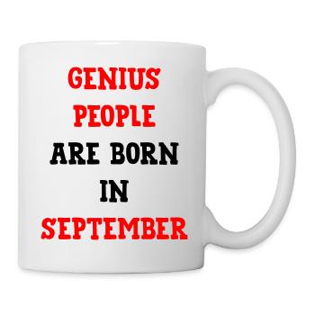 Babygeschenk Die Genies werden im September geboren - Tasse - Weiß - Rechts