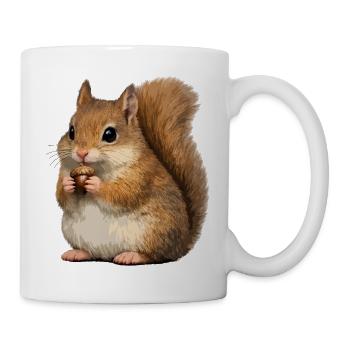Squirrel with acorn - Mug - white - Right