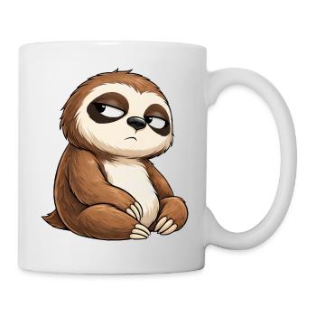 Paresseux au regard fatigué - Mug blanc - blanc - Droite
