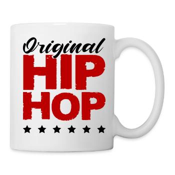 Hip Hop Schriftzug Rot Distressed - Tasse - Weiß - Rechts