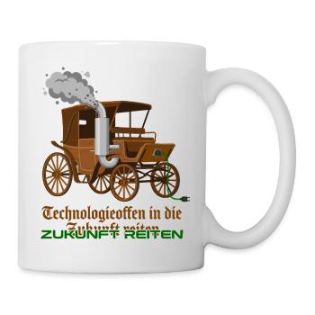 Technologieoffen In Die Zukunft Reiten - Tasse - Weiß - Rechts