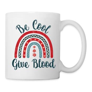 Be cool, give Blood! with rainbow - Tasse - Weiß - Rechts