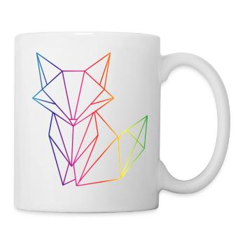 Fuchs Linien Geometrie modernes Motiv  - Tasse - Weiß - Rechts