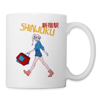 Shinjuku Shopperin Neon Stil - Tasse - Weiß - Rechts