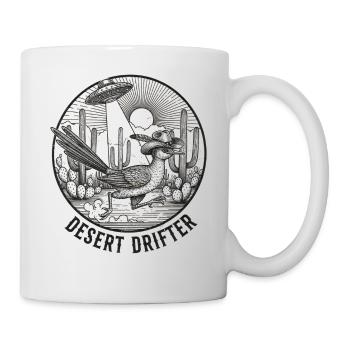 Wüste Roadrunner UFO Retro Western Desert Drifter - Mug - white - Right