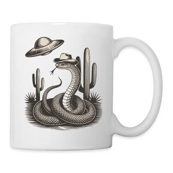 Mystère du désert de l’OVNI extraterrestre occidental Cowboy Snake - Mug blanc - blanc - Droite
