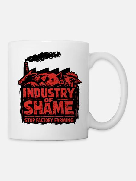Industry of Shame – Stop Factory Farming - Mug - white