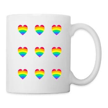 LGBT Pride Rainbow Hearts  - Mug - white - Right