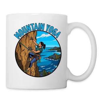Mountain yoga on the cliffs - Mug - white - Right