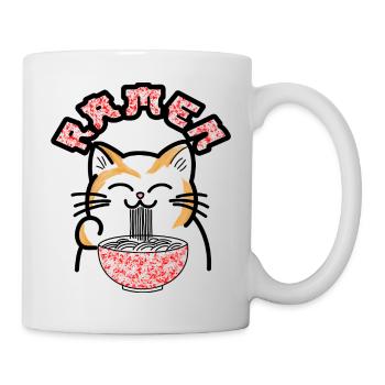 Ramen Katze Popart - Tasse - Weiß - Rechts