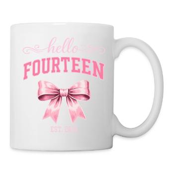 Hello Fourteen 14 Year Old Is 2012 Birthday Knot - Mug - white - Right