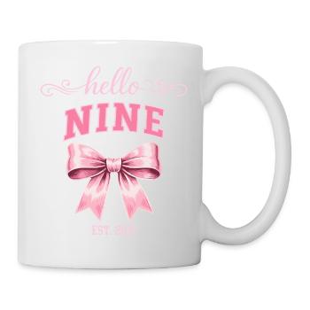 Hello Nine 9 Ans Est 2017 Anniversaire Nœud - Mug blanc - blanc - Droite