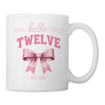 Hallo Zwölf 12-Jähriger ist Geburtstagsknoten 2014 - Tasse - Weiß - Rechts