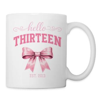 Hello Thirteen 13 Year Old Is 2013 Birthday Knot - Mug - white - Right