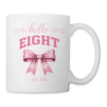 Hello Eight 8 Ans Est 2018 Anniversaire Nœud - Mug blanc - blanc - Droite