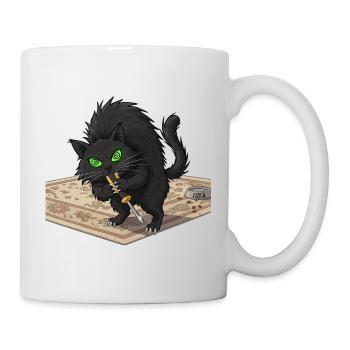 Aggro Katze auf Perser-Teppich - Tasse - Weiß - Rechts