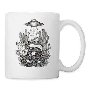 Motif western Cowboy serpent OVNI - Mug blanc - blanc - Droite