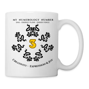 Numer_3 Symbol of Creativity, Expression and Joy - Mug - white - Right