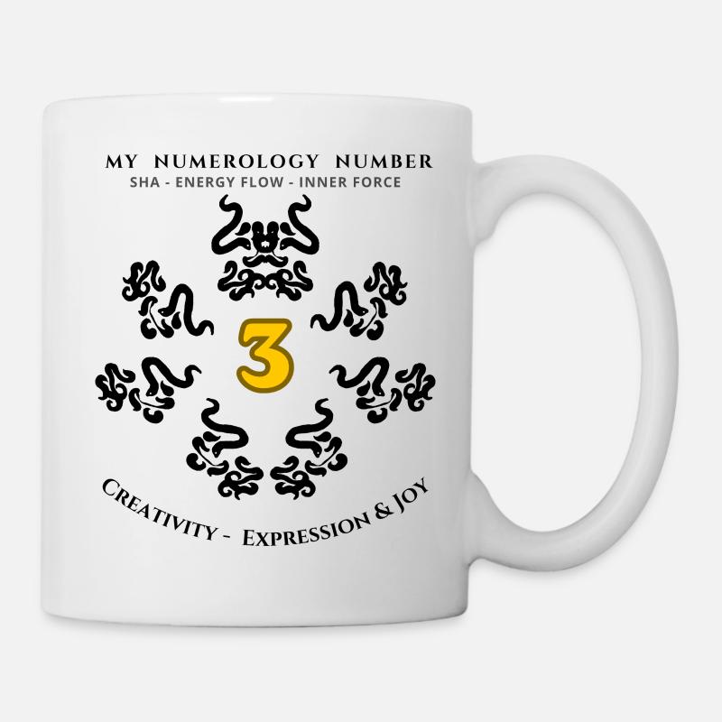 Numer_3 symbole de créativité, d’expression et de joie - Mug blanc - blanc
