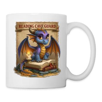 Cave Guard niedliches Fantasy-Buch Dragon lesen - Tasse - Weiß - Rechts