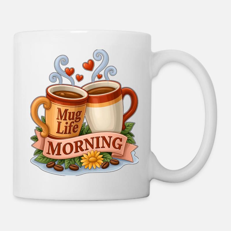 Mug Life Morgenkaffee Tassen Toast - Tasse - Weiß