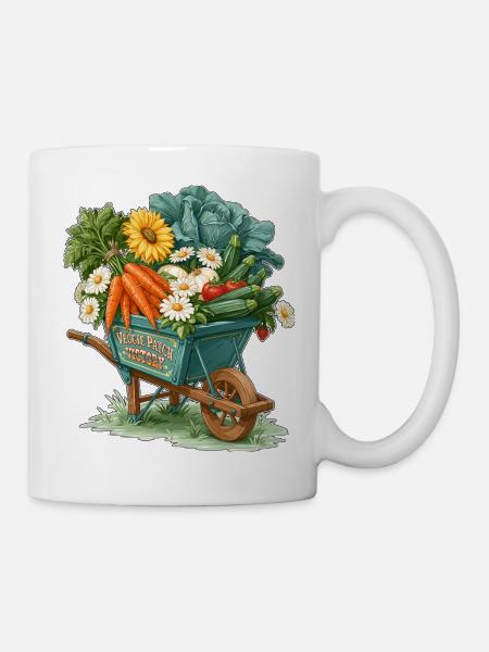 Veggie Patch Victory Garden Wheelbarrow - Mug - white