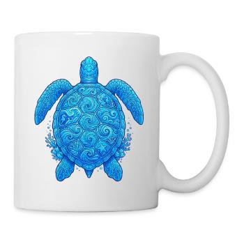 Blue Sea Turtle - Mug - white - Right
