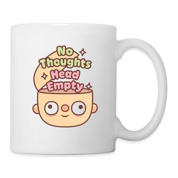 Mème tête drôle sans pensées tête vide - Mug blanc - blanc - Droite