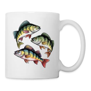 Barsch Angeln - Tasse - Weiß - Rechts