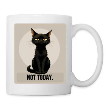 NOT TODAY Sarcastic Black Cat Design - Tasse - Weiß - Rechts