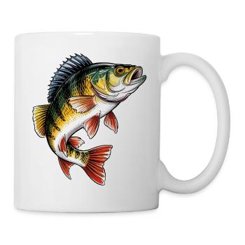 Barsch Angeln - Tasse - Weiß - Rechts