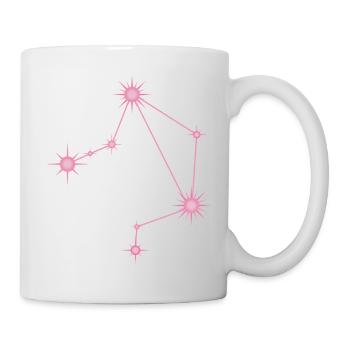 Waagestern, Sternbild, Tierkreiszeichen, Pastellrosa - Tasse - Weiß - Rechts