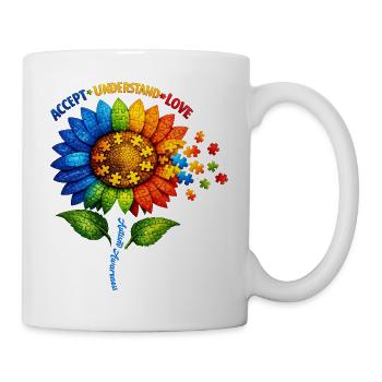 Autismus-Bewusstsein-Sonnenblume - Tasse - Weiß - Rechts