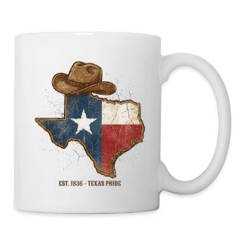 Texas Pride with cowboy hat - Mug - white - Right