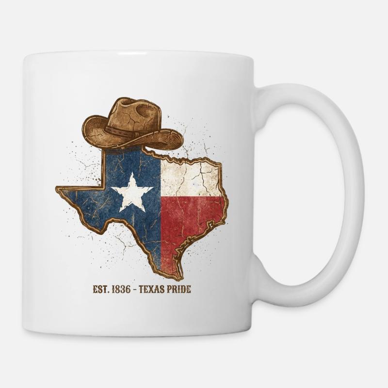 Texas Pride with cowboy hat - Mug - white