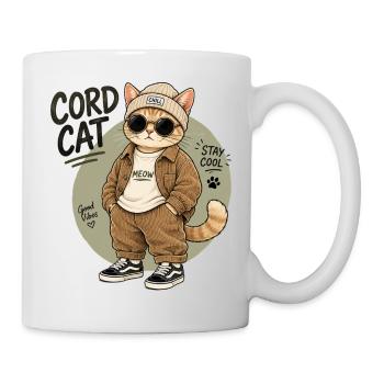 Corduroy cat in chill look - Mug - white - Right