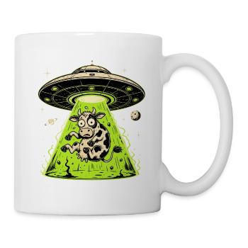 Alien Cow Abduction Weirdcore Surreal - Mug - white - Right