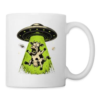 Alien Cow Abduction Weirdcore Surreal - Mug - white - Right