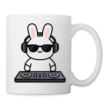 Hase Kaninchen as Dj at the mixing desk - Mug - white - Right