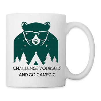 Challenge yourself and go camping - Mug - white - Right