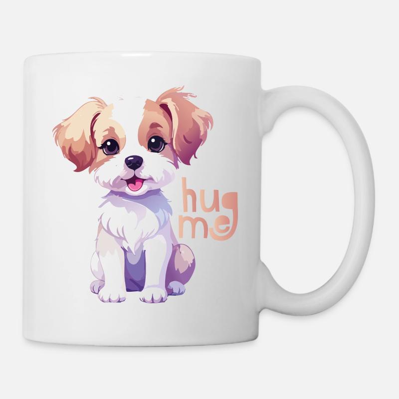 Cuddly Dog Puppy Hug Me - Mug - white