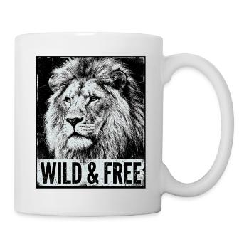 Lion sauvage et libre - Mug blanc - blanc - Droite