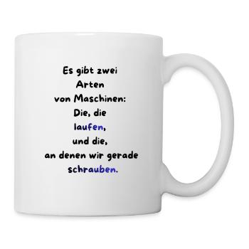 Instandhaltung T-Shirt Lustiges Geschenk Handwerk! - Tasse - Weiß - Rechts