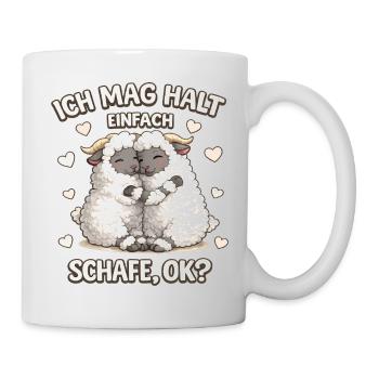 Ich Mag Halt Einfach Walliser Schwarznasenschaf - Tasse - Weiß - Rechts