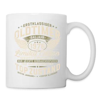 Oldtimer 1976 Baujahr 50. Geburtstag Geschenk - Tasse - Weiß - Rechts