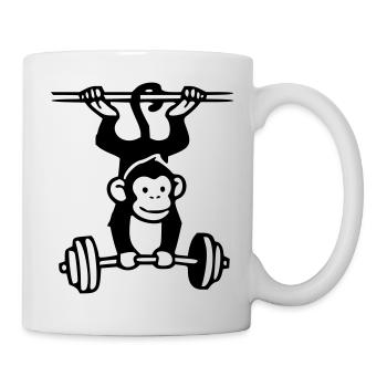 Primate Power - Gym Affe  - Tasse - Weiß - Rechts