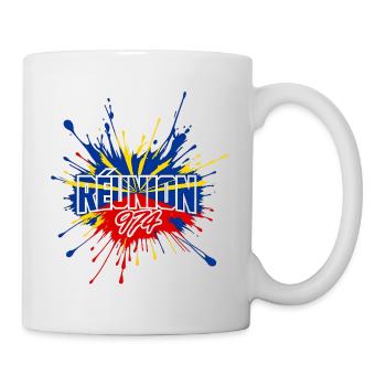 Splash Drapeau Réunion 974 - Mug blanc - blanc - Droite