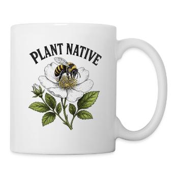 Plant Native Bee and Coneflower Pollinator Garden - Mug - white - Right