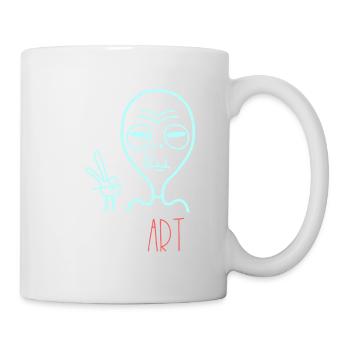 Alien But Is It Art Kunst Spruch Retro - Tasse - Weiß - Rechts